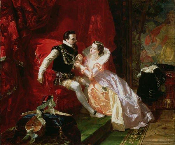 Edward Matthew Ward Leicester and Amy Robsart at Cumnor Hall china oil painting image